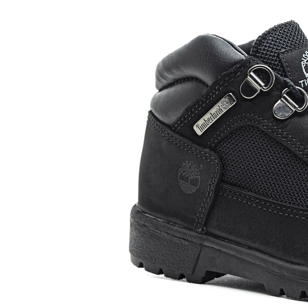 Timberland Μποτες Χιονιού Παιδικα Μαυρα - Youth Leather/Fabric Mid Field - Greece 7928615-FD